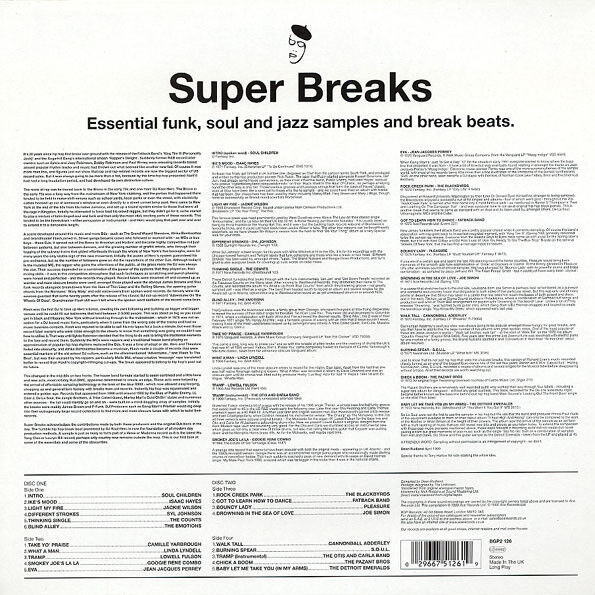 SUPER BREAKS - VOL 1 / ESSENTIAL FUNK, SOUL AND JAZZ SAMPLES AND BREAK BEATS / VARIOUS ARTISTS ISAAC HAYES, JACKIE WILSON, THE COUNTS... (1999) - 2LP VINYL COMPILATION SIFIR PLAK