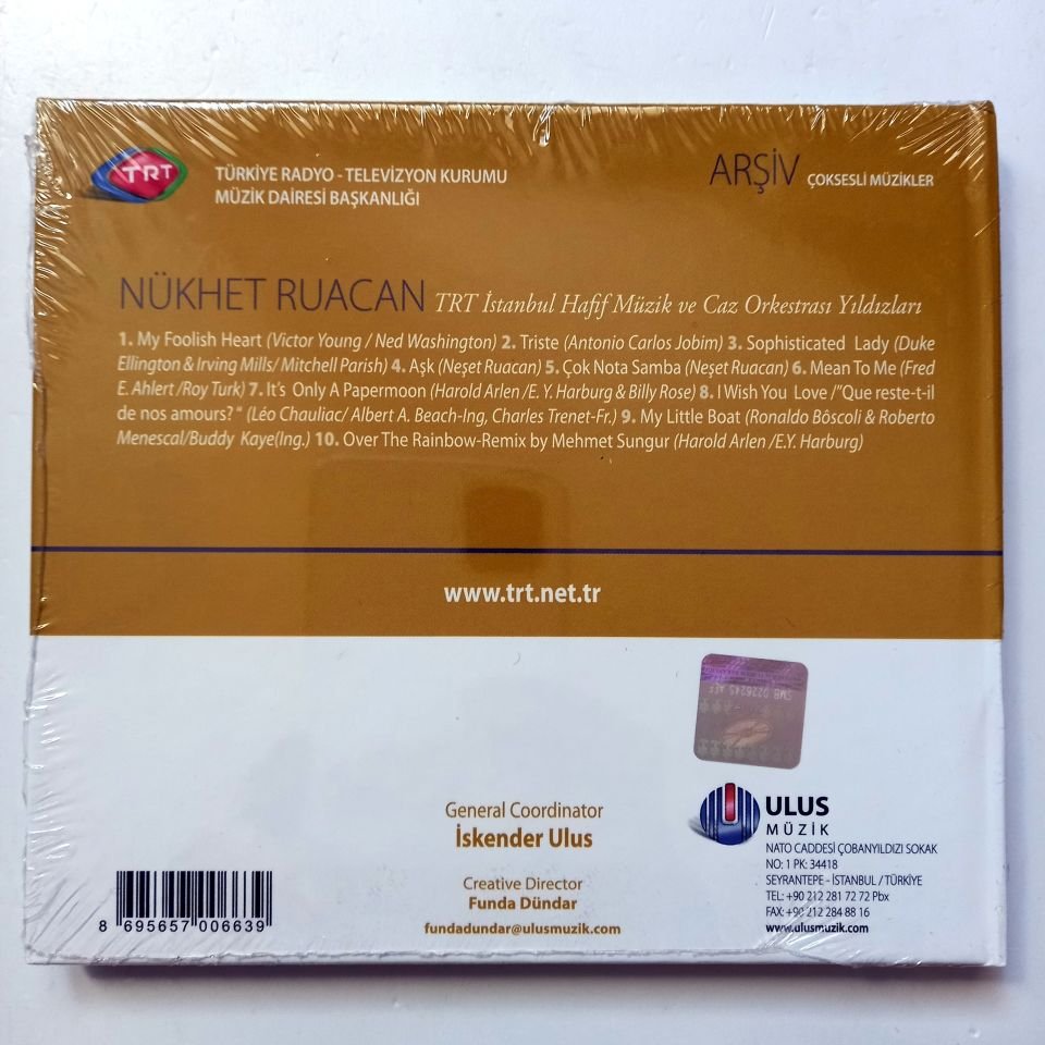 NÜKHET RUACAN - TRT İSTANBUL HAFİF MÜZİK VE CAZ ORKESTRASI YILDIZLARI / ÇOKSESLİ MÜZİKLER / TRT ARŞİV SERİSİ 108 - CD SIFIR