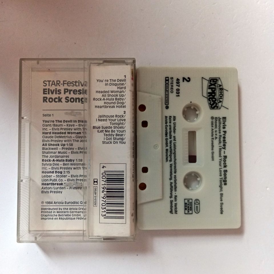 ELVIS PRESLEY - ROCK SONGS (1984) - KASET COMPILATION MADE IN GERMANY 2.EL