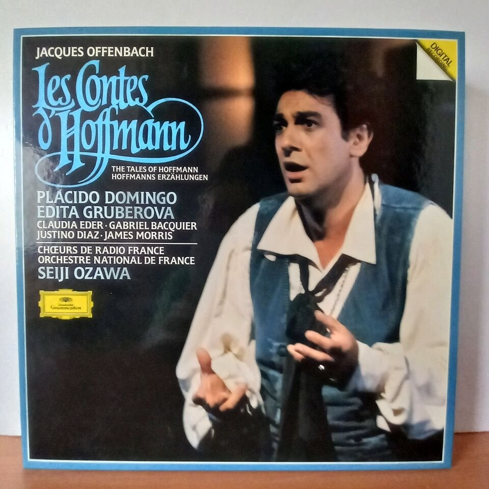 JACQUES OFFENBACH: LES CONTES D'HOFFMANN / PLACIDO DOMINGO, EDITA GRUBEROVA, CLAUDIA EDER, GABRIEL BACQUIER, JUSTINO DIAZ, JAMES MORRIS, CHŒURS DE RADIO FRANCE · ORCHESTRE NATIONAL DE FRANCE · SEIJI OZAWA (1989) - 2LP BOX SET 2.EL PLAK