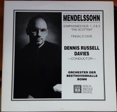 MENDELSSOHN: SYMPHONIES NOS: 1,2 & 3, ORCHESTER DER BEETHOVENHALLE BONN, DENNIS RUSSELL DAVIES - 2LP 2.EL