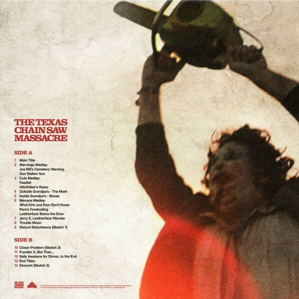 THE TEXAS CHAINSAW MASSACRE - ORIGINAL MOTION PICTURE SCORE - TOBE HOOPER & WAYNE BELL (1974) - LP 2025 EXCLUSIVE EUROPEAN VARIANT BLOOD STAINED COLORED VINYL SIFIR PLAK