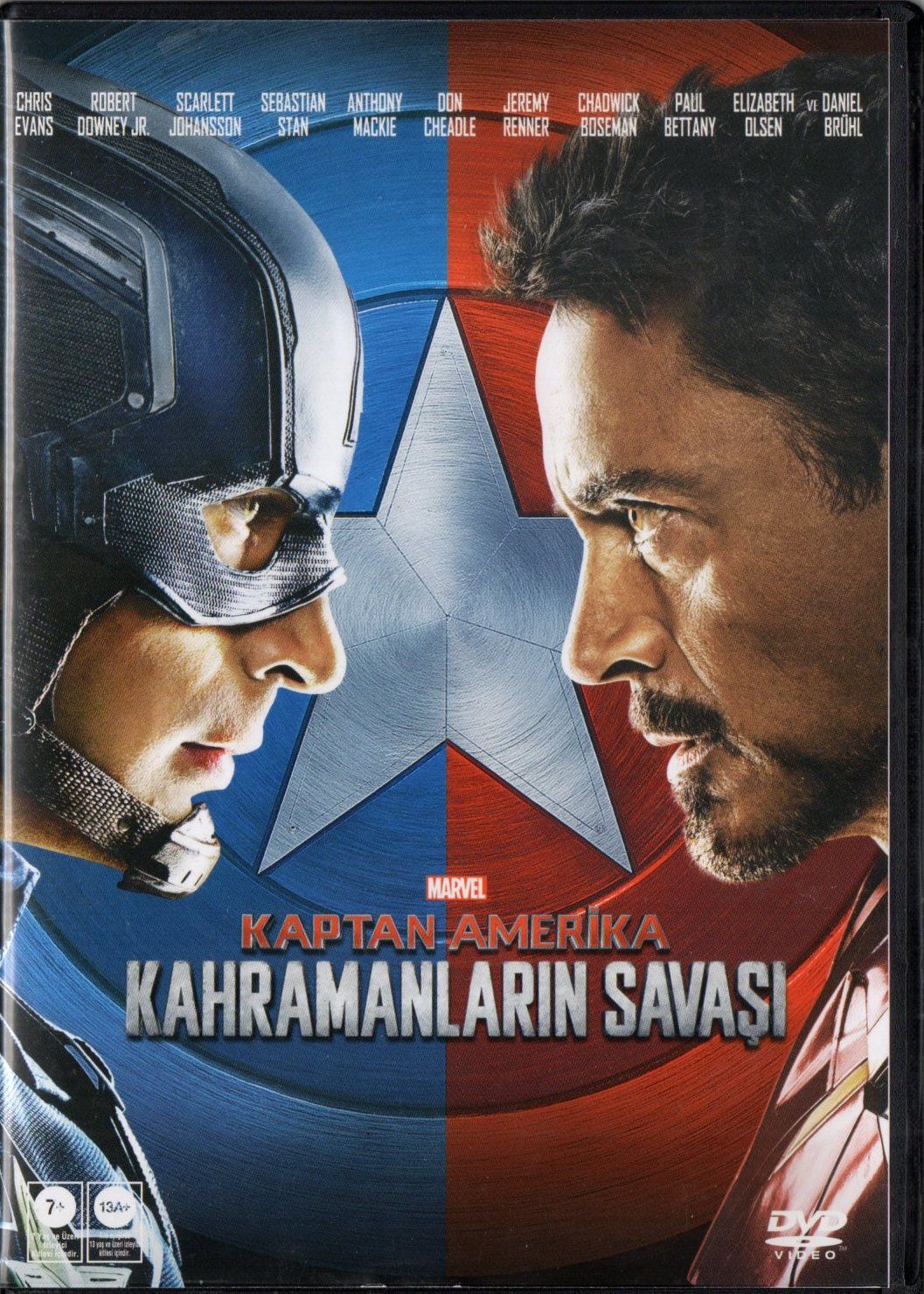 CAPTAIN AMERICA CIVIL WAR - KAPTAN AMERİKA KAHRAMANLARIN SAVAŞI - MARVEL - DVD 2.EL