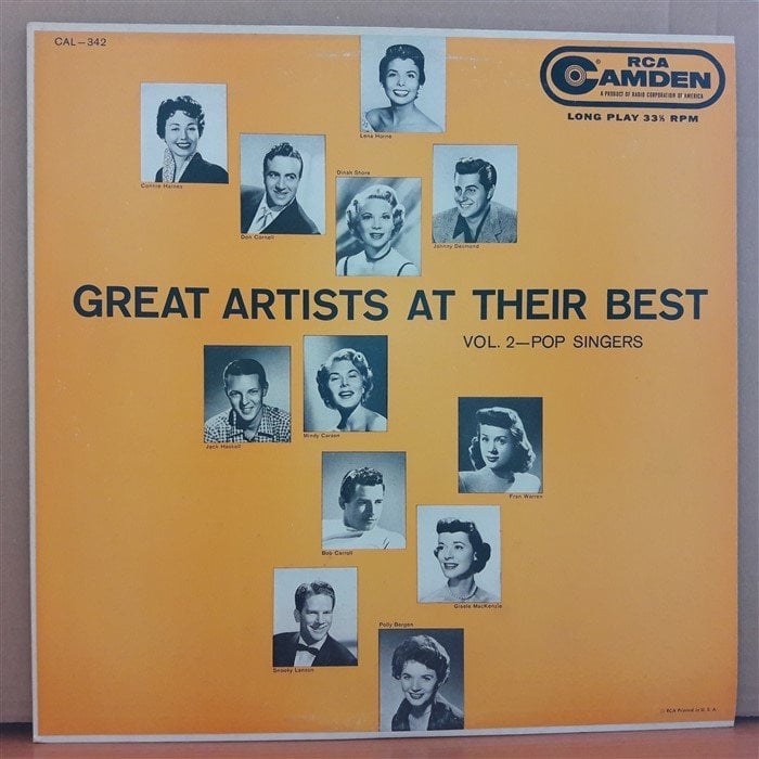 GREAT ARTISTS AT THEIR BEST VOL.2 POP SINGERS - LP 2.EL PLAK