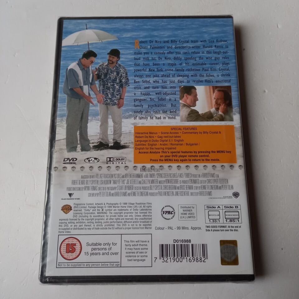 ANALYZE THIS - ROBERT DE NIRO, BILLY CRYSTAL - DVD AMBALAJINDA SIFIR