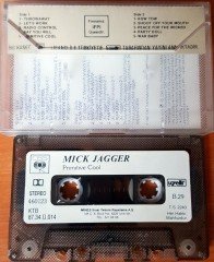 MICK JAGGER - PRIMITIVE COOL (1987) UZELLI CASSETTE MADE IN TURKEY ''USED'' PAPER LABEL