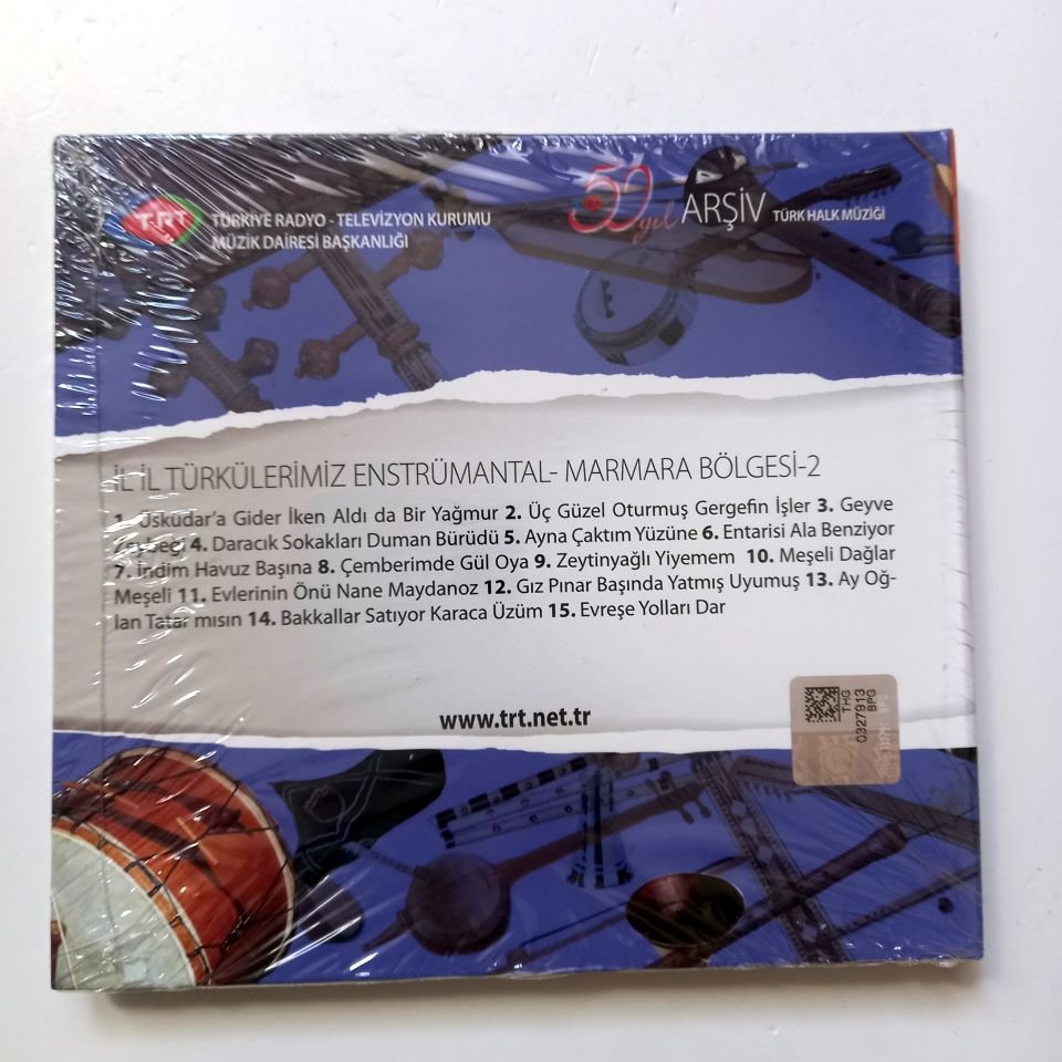 İL İL TÜRKÜLERİMİZ ENSTRÜMANTAL - MARMARA BÖLGESİ-2 / TÜRK HALK MÜZİĞİ / TRT ARŞİV SERİSİ 268 - CD SIFIR