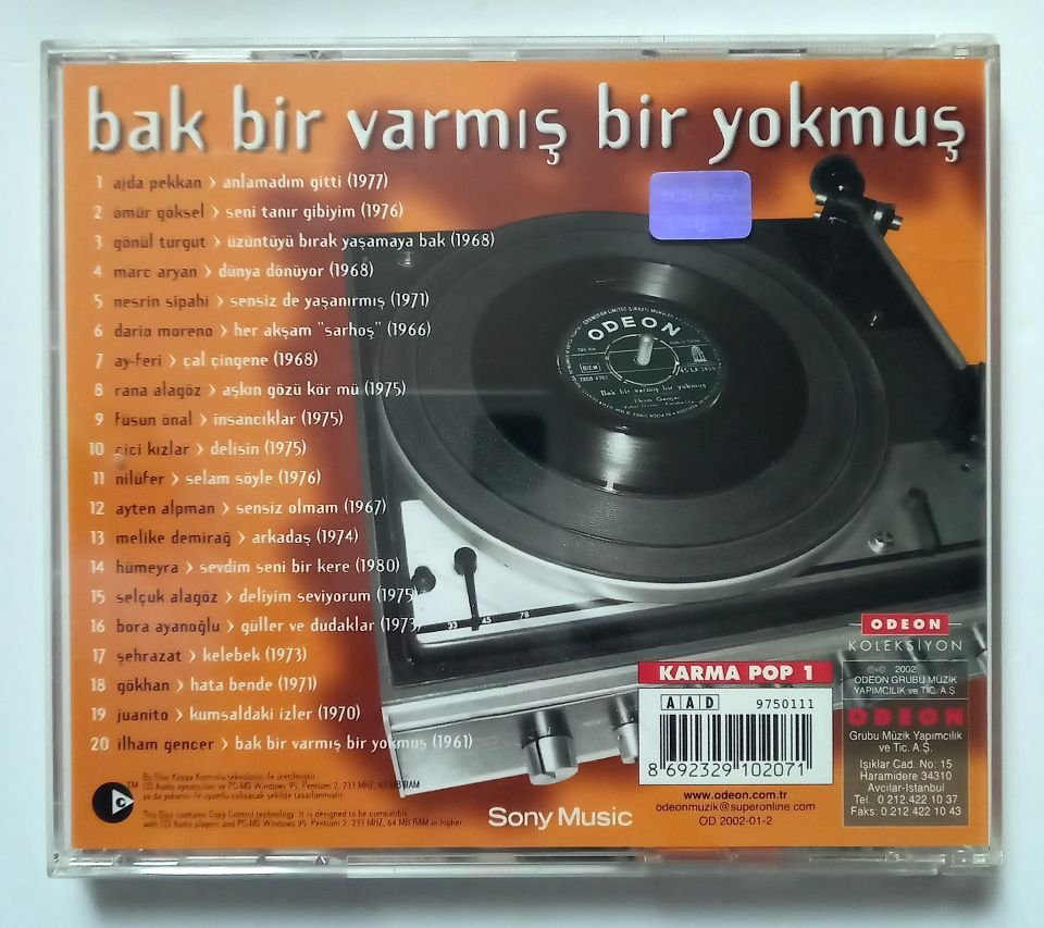 BAK BiR VARMIŞ BiR YOKMUŞ / AJDA PEKKAN, NİLÜFER, AYTEN ALPMAN, HÜMEYRA, ÖMÜR GÖKSEL, ŞEHRAZAT, RANA ALAGÖZ, MELİKE DEMİRAĞ, DARIO MORENO (2002) - CD 2.EL