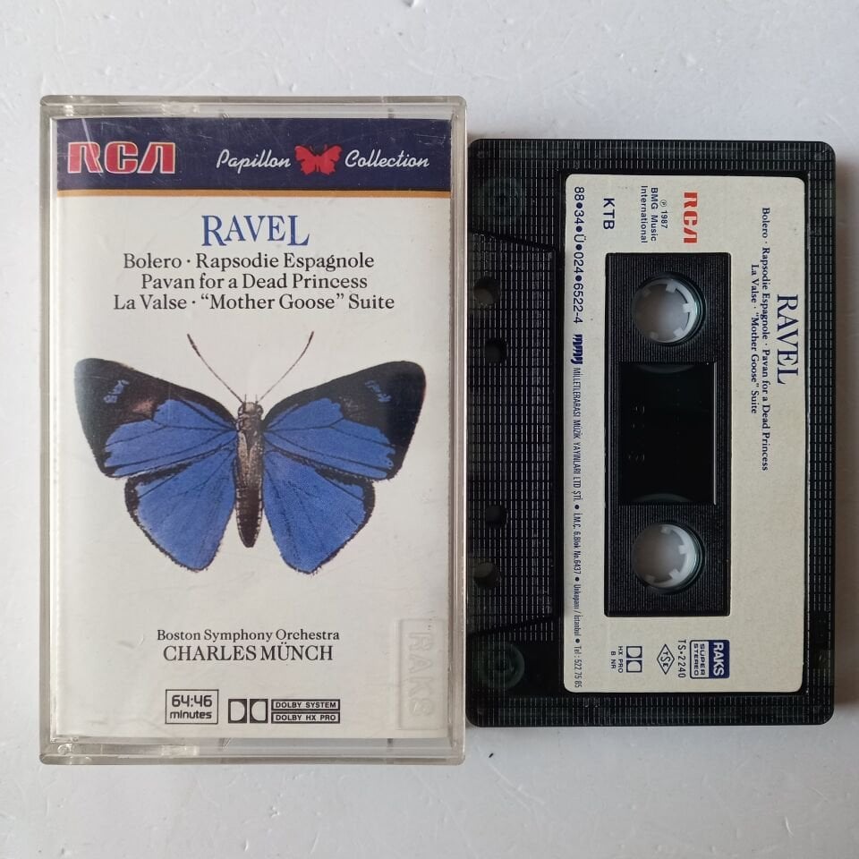 RAVEL - BOSTON SYMPHONY ORCHESTRA / CHARLES MUNCH – BOLERO, RAPSODIE ESPAGNOLE, PAVAN FOR A DEAD PRINCESS, LA VALSE, MOTHER GOOSE SUITE (1988) - KASET 2.EL