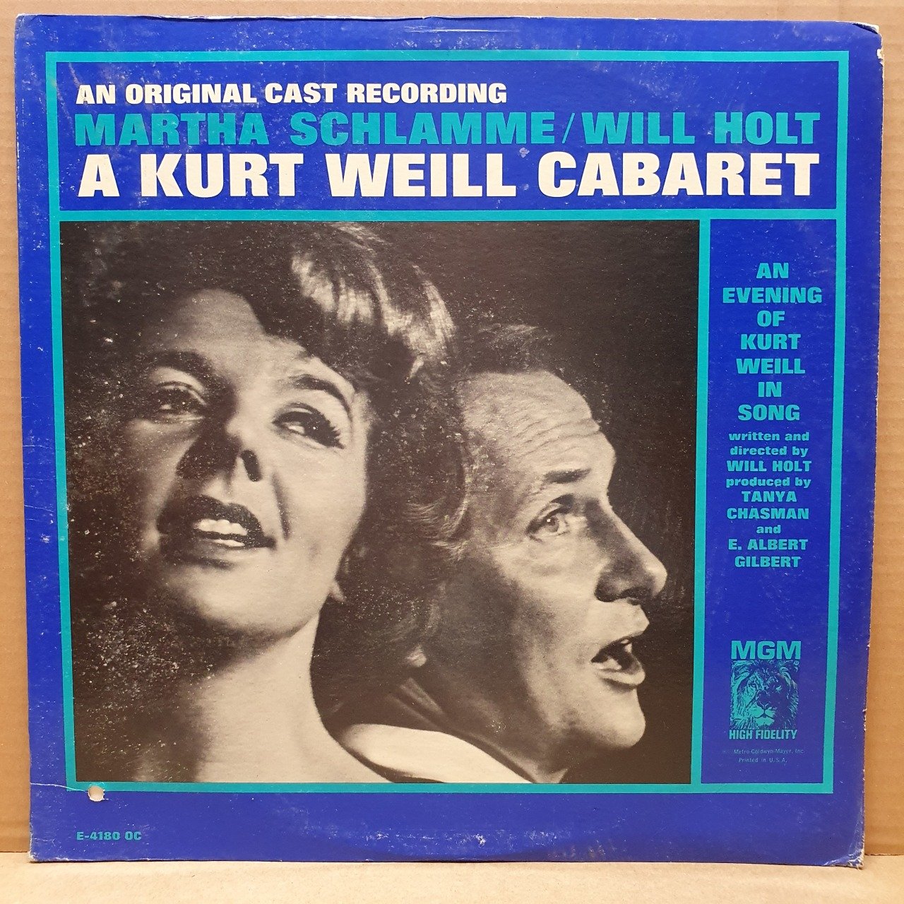 MARTHA SCHLAMME / WILL HOLT - A KURT WEILL CABARET - LP 2.EL PLAK