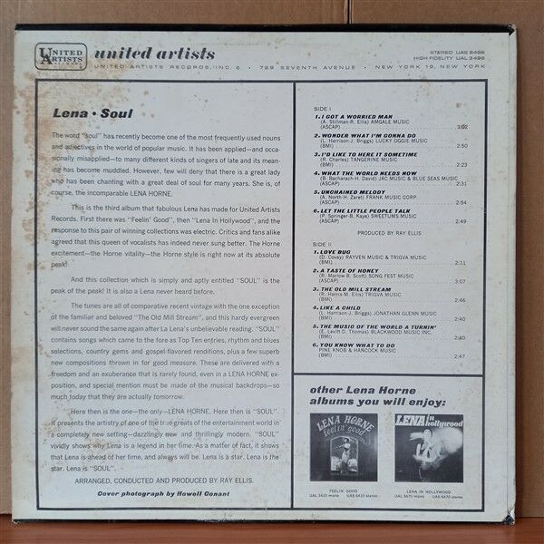 LENA HORNE – SOUL (1966) - LP 2. EL PLAK