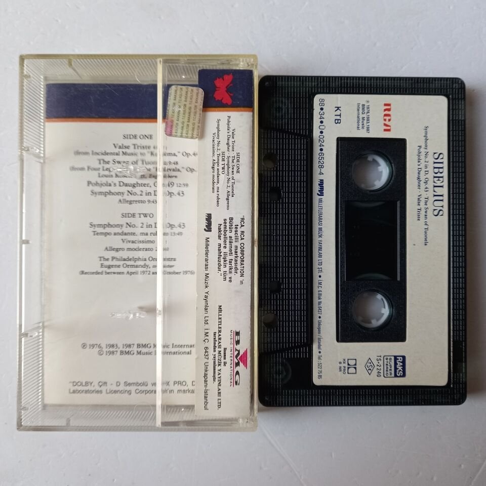 SIBELIUS – THE PHILADELPHIA ORCHESTRA : EUGENE ORMANDY – SYMPHONY NO. 2, VALSE TRISTE, THE SWAN OF TUONELA, POHJOLA'S DAUGHTER (1988) - KASET 2.EL