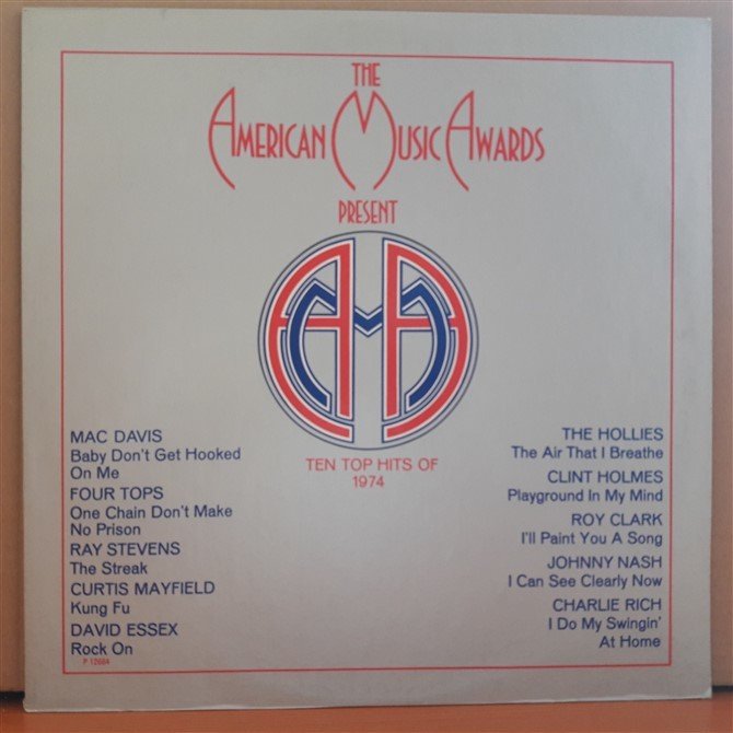 AMERICAN MUSIC AWARDS PRESENT TEN TOP HITS OF 1974 - LP PLAK 2.EL