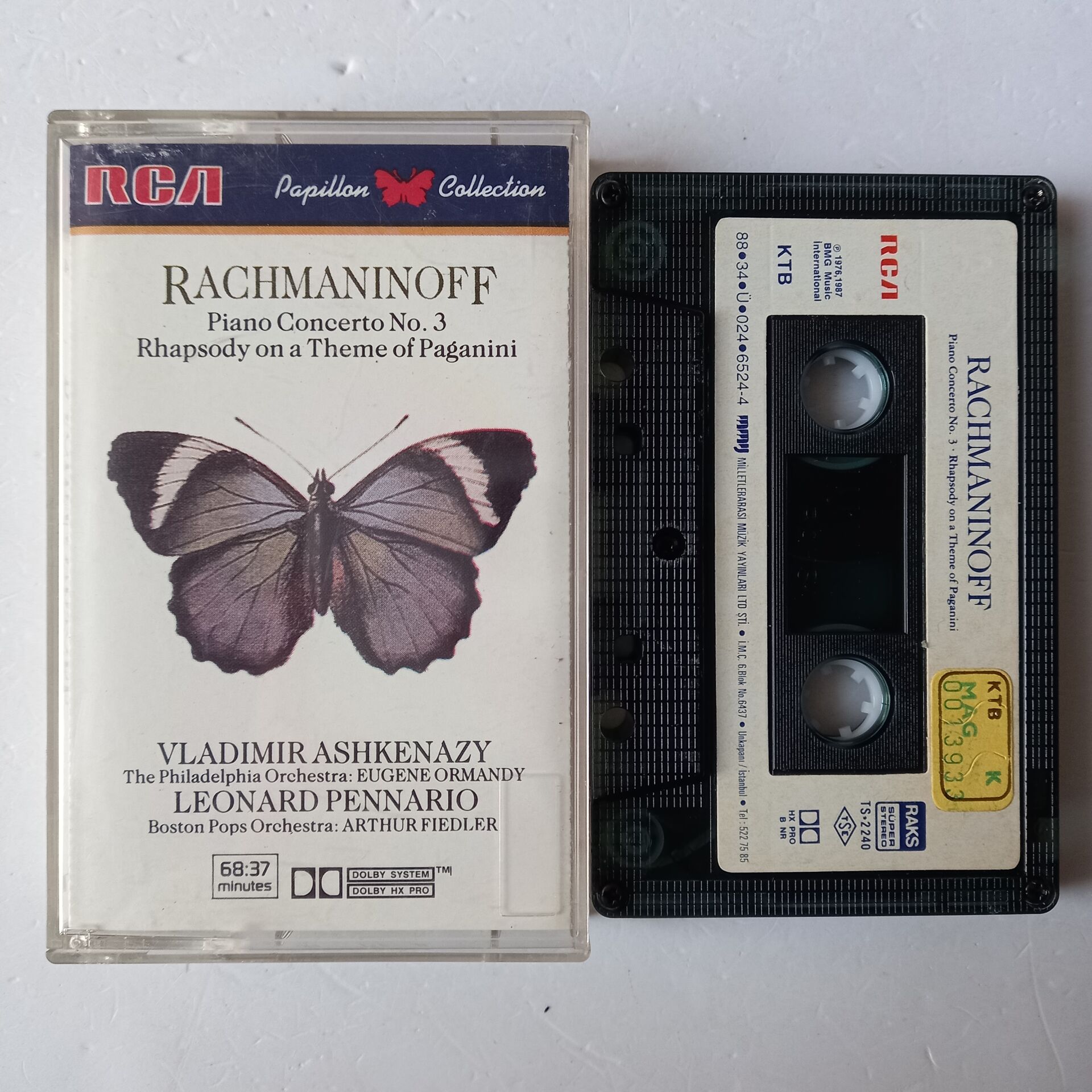 RACHMANINOFF, VLADIMIR ASHKENAZY, LEONARD PENNARIO – PIANO CONCERTO NO. 3, RHAPSODY ON A THEME OF PAGANINI (1988) - KASET 2.EL