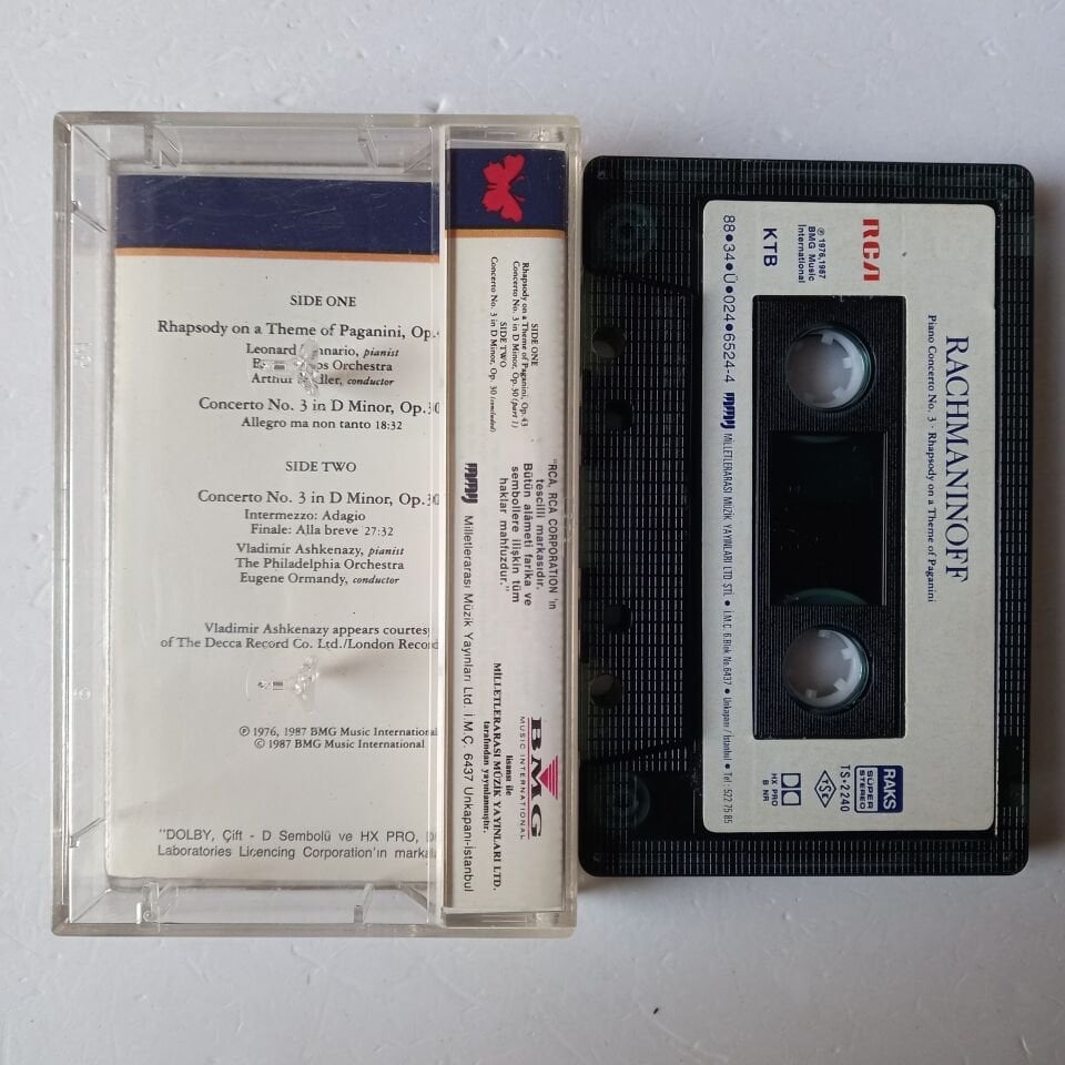 RACHMANINOFF, VLADIMIR ASHKENAZY, LEONARD PENNARIO – PIANO CONCERTO NO. 3, RHAPSODY ON A THEME OF PAGANINI (1988) - KASET 2.EL