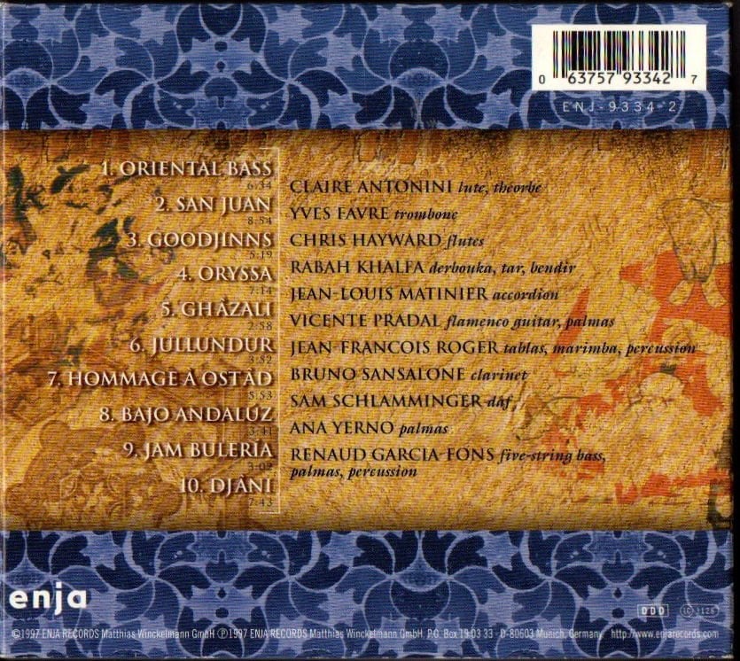 RENAUD GARCIA-FONS – ORIENTAL BASS  (1997) - CD DIGIPAK 2.EL
