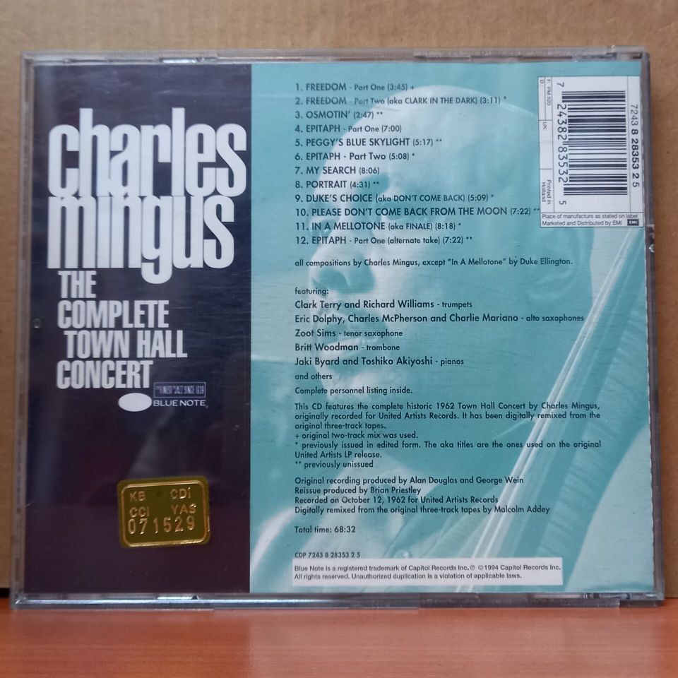 CHARLES MINGUS – THE COMPLETE TOWN HALL CONCERT (1994) - CD 2.EL