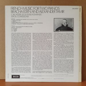 FRENCH MUSIC FOR TWO PIANOS / POULENC: CONCERTO IN D MINOR / DEBUSSY, SATIE / EDEN AND TAMIR (1972) - LP 2.EL PLAK