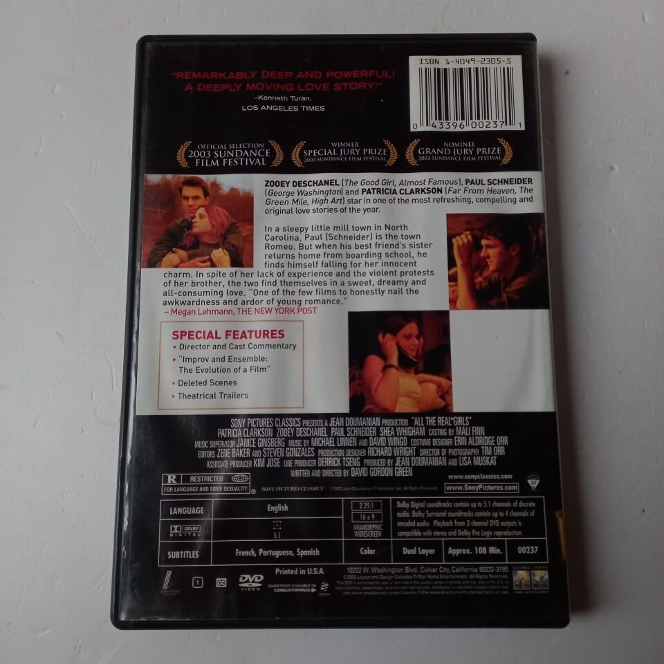 ALL THE REAL GIRLS - PATRICIA CLARKSON, ZOOEY DESCHANEL - DVD 2.EL 1.BÖLGE