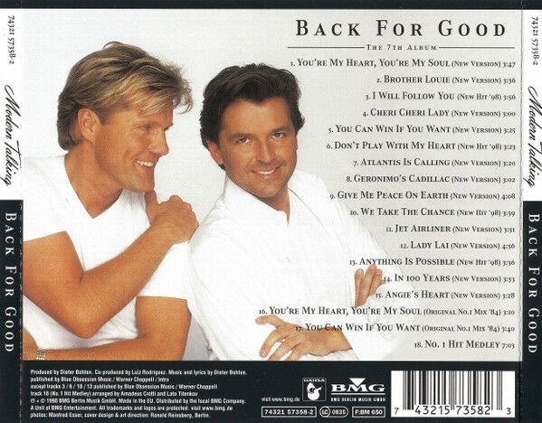 MODERN TALKING – BACK FOR GOOD - THE 7TH ALBUM (1998) - CD AMBALAJINDA SIFIR