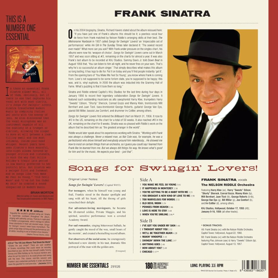 FRANK SINATRA - SONGS FOR SWINGIN' LOVERS (1956) - LP 180GR 2025 EDITION SIFIR PLAK