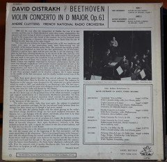 BEETHOVEN: VIOLIN CONCERTO, DAVID OISTRAKH, ANDRE CLUYTENS - LP 2.EL