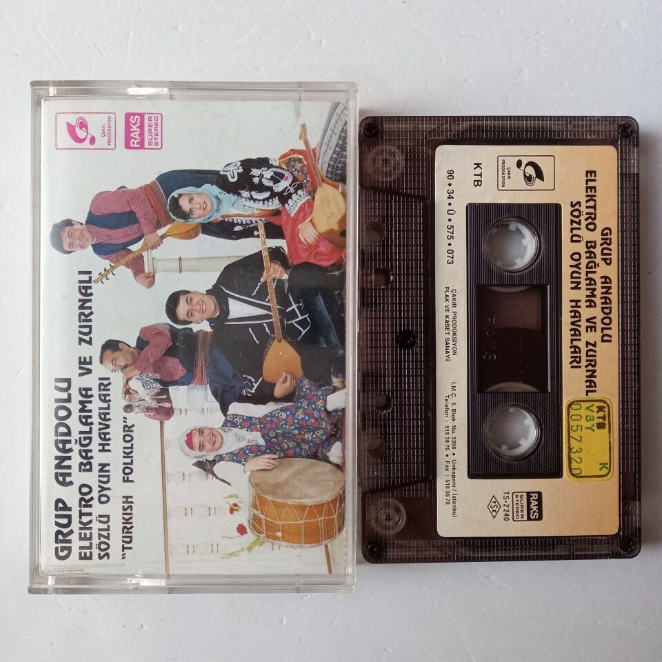 GRUP ANADOLU - ELEKTRO BAĞLAMA VE ZURNALI SÖZLÜ OYUN HAVALARI (1990) - KASET 2.EL