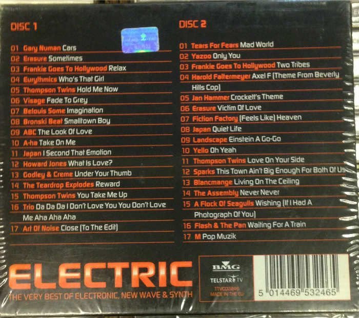 ELECTRIC BEST OF ELECTRONIC,NEW WAVE,SYNTH 2CD