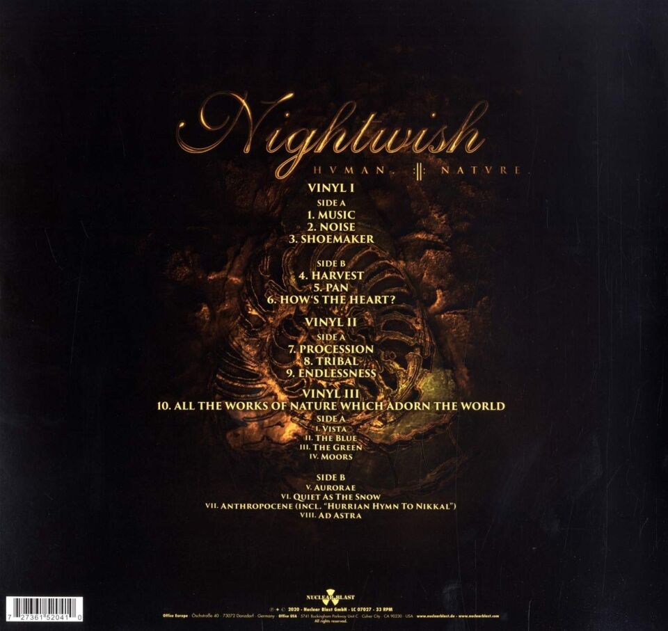 NIGHTWISH - HUMAN :II: NATURE (2020) - 3xLP (5 SIDED) 2024 EDITION SIFIR PLAK
