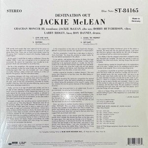 JACKIE McLEAN - DESTINATION OUT (1964) - LP BLUE NOTE 2022 CLASSIC VINYL SERIES EDITION SIFIR PLAK