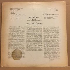 TCHAIKOVSKY / DVORAK VIOLIN CONCERTO, RUGGERIO RICCIİ LSO, MALCOLM SARGENT (1961) REISSUE 2.EL PLAK