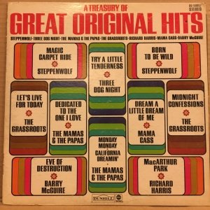 A TREASURY OF GREAT ORIGINAL HITS - V/A STEPPENWOLF THREE DOG NIGHT MAMA & THE PAPAS GRASSROOTS (1972) - LP 2.EL PLAK