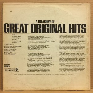 A TREASURY OF GREAT ORIGINAL HITS - V/A STEPPENWOLF THREE DOG NIGHT MAMA & THE PAPAS GRASSROOTS (1972) - LP 2.EL PLAK