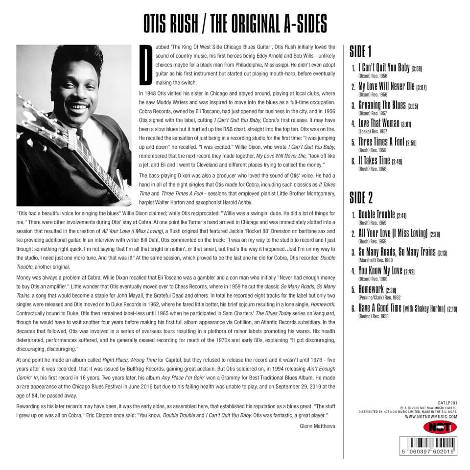 OTIS RUSH - THE ORIGINAL A SIDES (2020) - LP COMPILATION 180GR SIFIR PLAK
