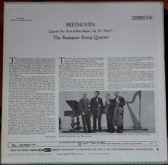 BEETHOVEN: QUARTET NO:10, BUDAPEST STRING QUARTET - LP 2.EL