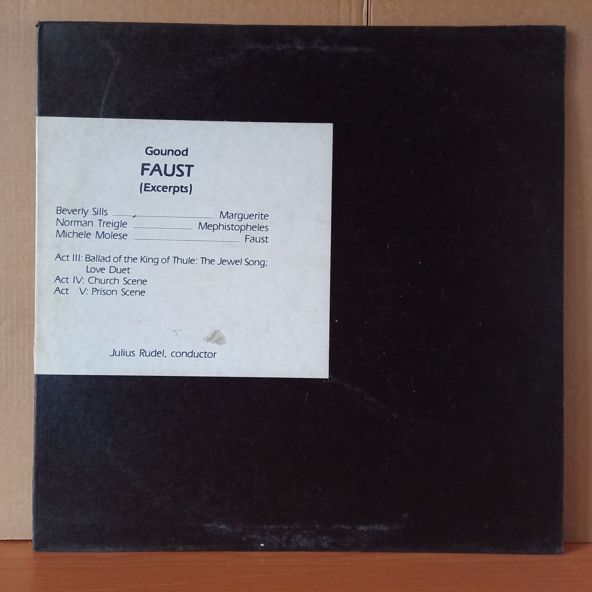 GOUNOD: FAUST (EXCERPTS) / BEVERLY SILLS, NORMAN TREIGLE, MICHELE MOLESE, JULIUS RUDEL - LP 2.EL PLAK