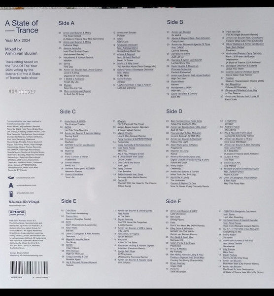 ARMIN VAN BUUREN - A STATE OF TRANCE YEAR MIX (2024) - 3LP HOUSE PROGRESSIVE TRANCE SIFIR PLAK