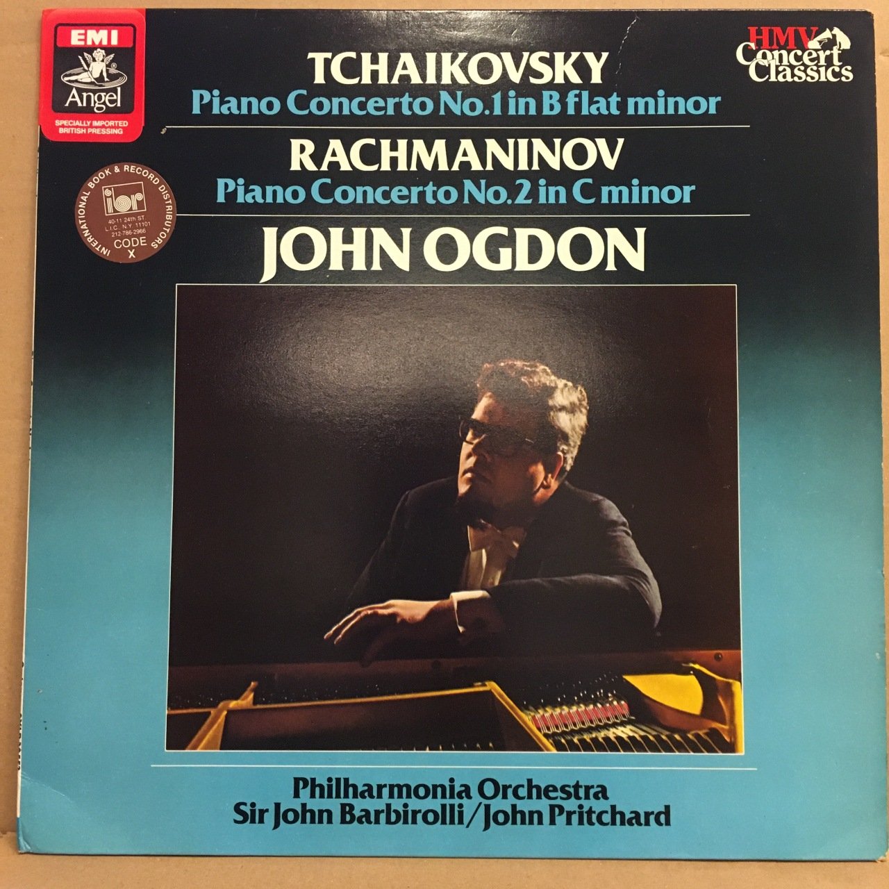TCHAIKOVSKY / RACHMANINOV PIANO CONCERTO, JOHN OGDON, SIR JOHN BARBIROLLI (1963) 1982 REISSUE 2.EL PLAK