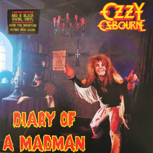OZZY OSBOURNE - DIARY OF A MADMAN (1981) - LP 2021 LIMITED EDITION RED & BLACK SWIRL VINYL SIFIR PLAK