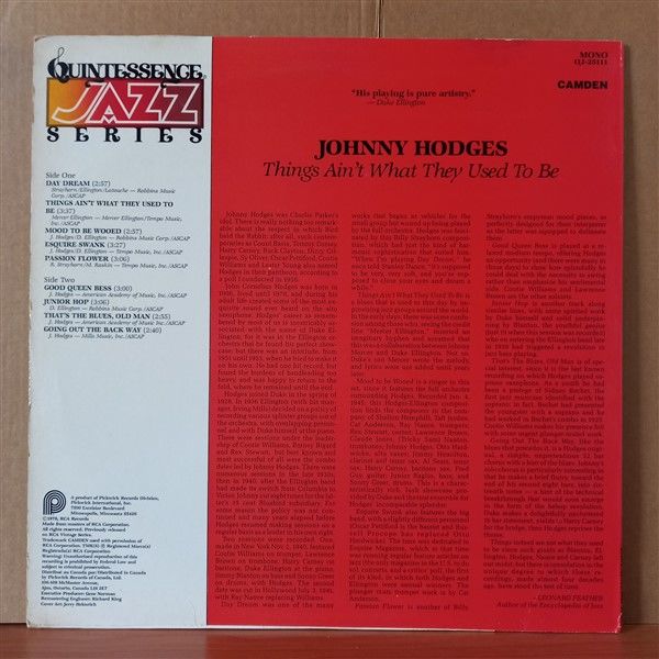 JOHNNY HODGES – THINGS AIN'T WHAT THEY USED TO BE (1978) - LP 2.EL PLAK