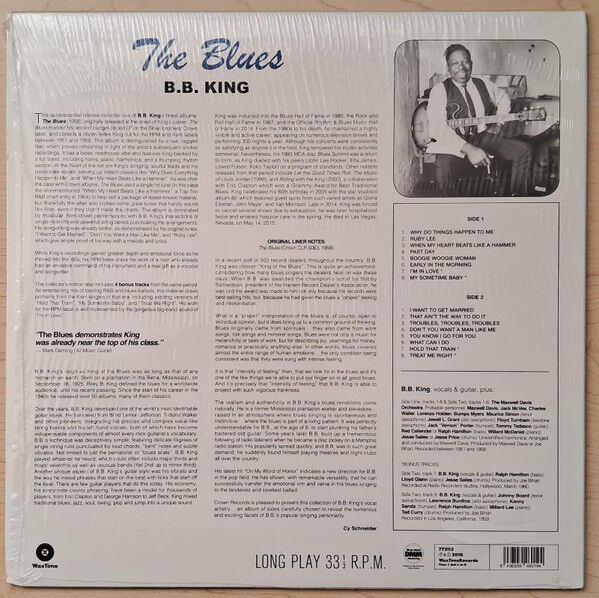 B.B. KING - BLUES (1958) - LP 180GR 2016 EDITION SIFIR PLAK