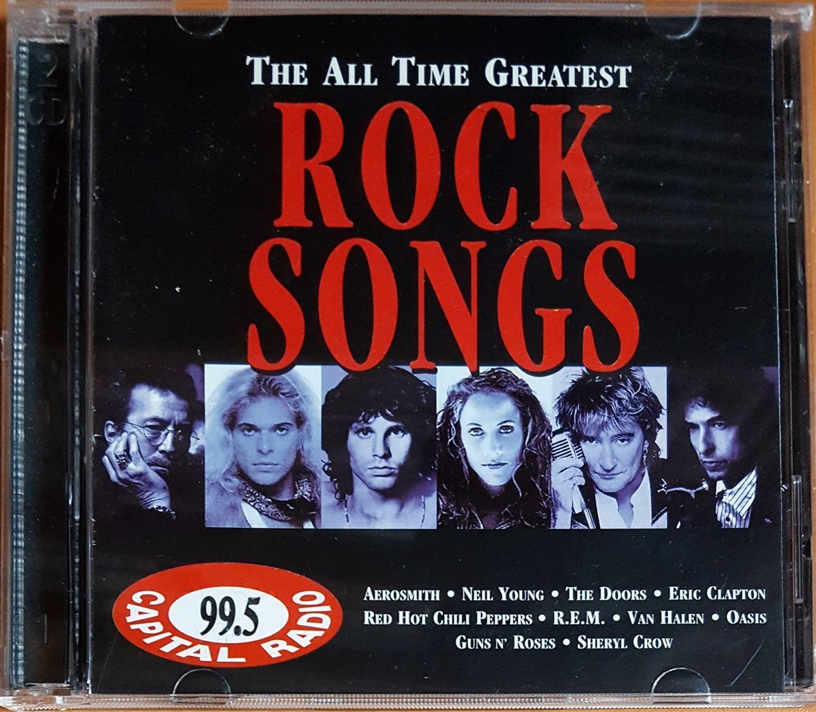 THE ALL TIME GREATEST ROCK SONGS / 99.5 CAPITAL RADIO  / AEROSMITH, NEIL YOUNG, THE DOORS, ERIC CLAPTON, REM, VAN HALEN, OASIS (1998) 2CD 2.EL