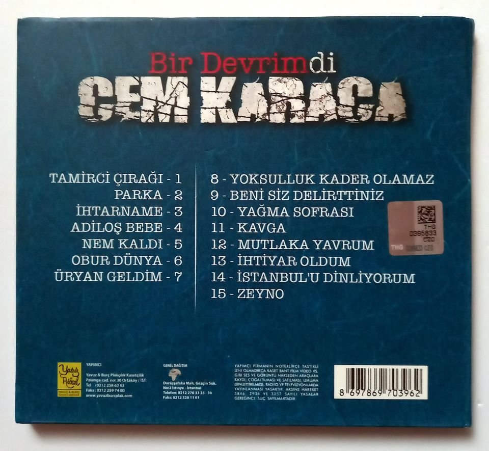 CEM KARACA - BİR DEVRİMDİ (2015) - CD 2.EL