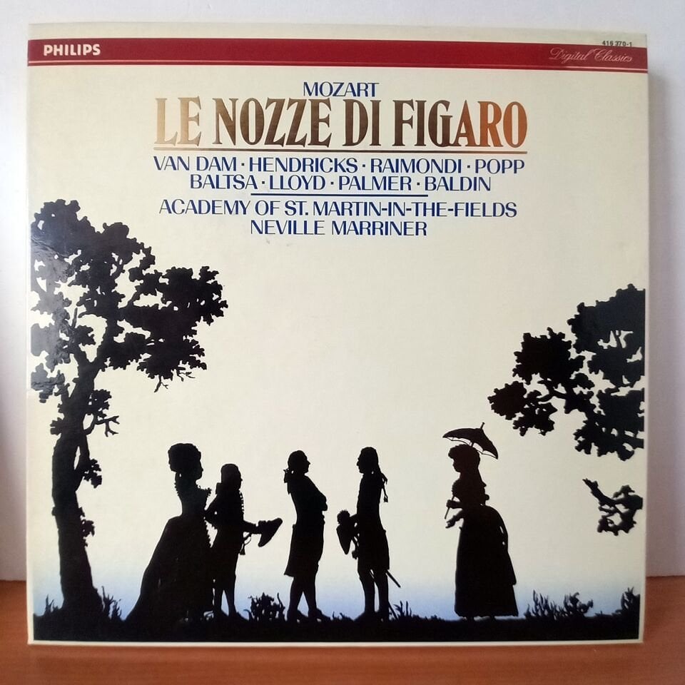 MOZART: LE NOZZE DI FIGARO / VAN DAM, HENDRICKS, RAIMONDI, POPP, BALTSA, LLOYD, PALMER, BALDIN, THE ACADEMY OF ST. MARTIN-IN-THE-FIELDS, SIR NEVILLE MARRINER (1986) - 3LP BOX SET 2.EL PLAK