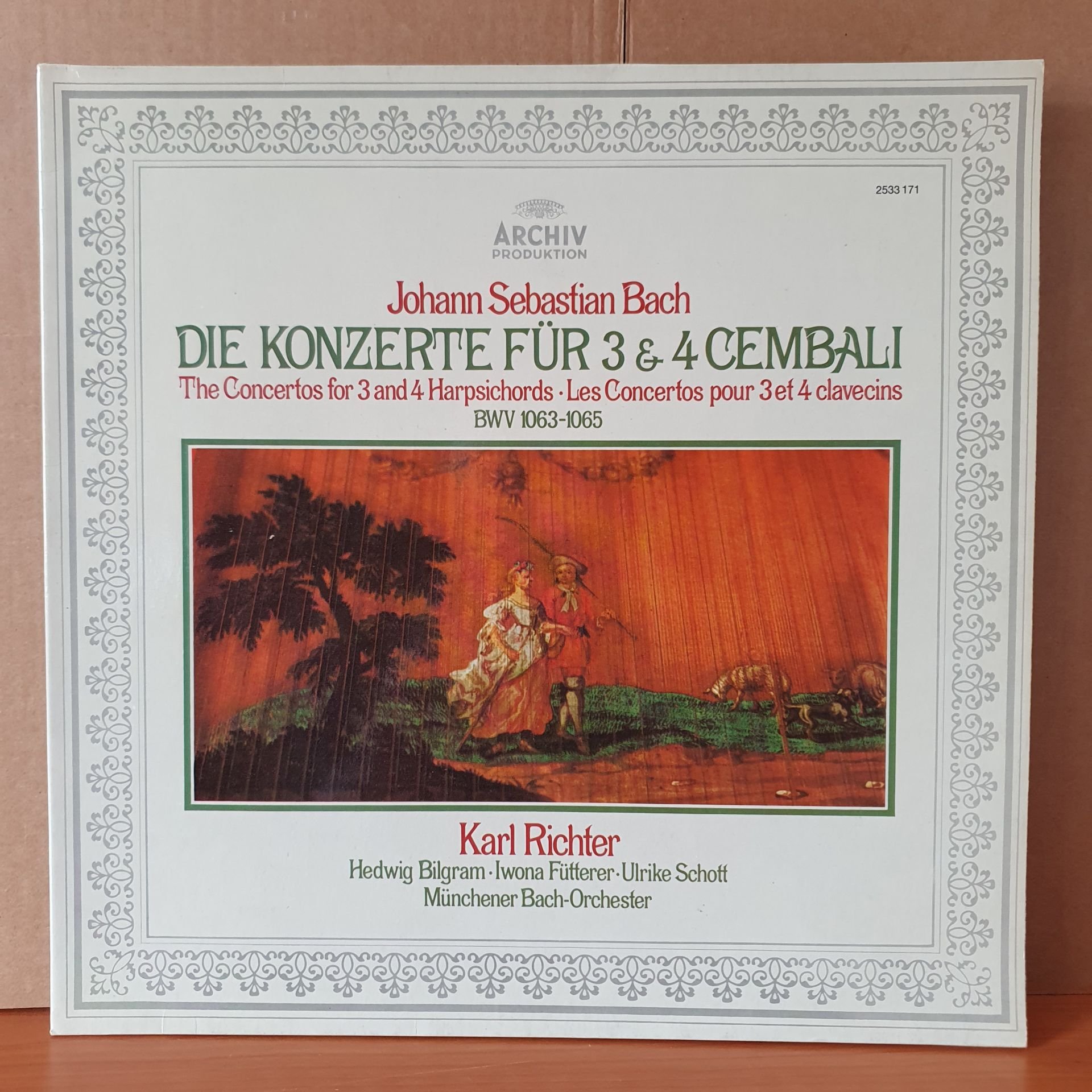 JOHANN SEBASTIAN BACH: DIE KONZERTE FÜR 3 & 4 CEMBALI BWV 1063-1065 / KARL RICHTER (1974) - LP 2.EL PLAK