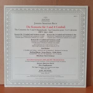 JOHANN SEBASTIAN BACH: DIE KONZERTE FÜR 3 & 4 CEMBALI BWV 1063-1065 / KARL RICHTER (1974) - LP 2.EL PLAK