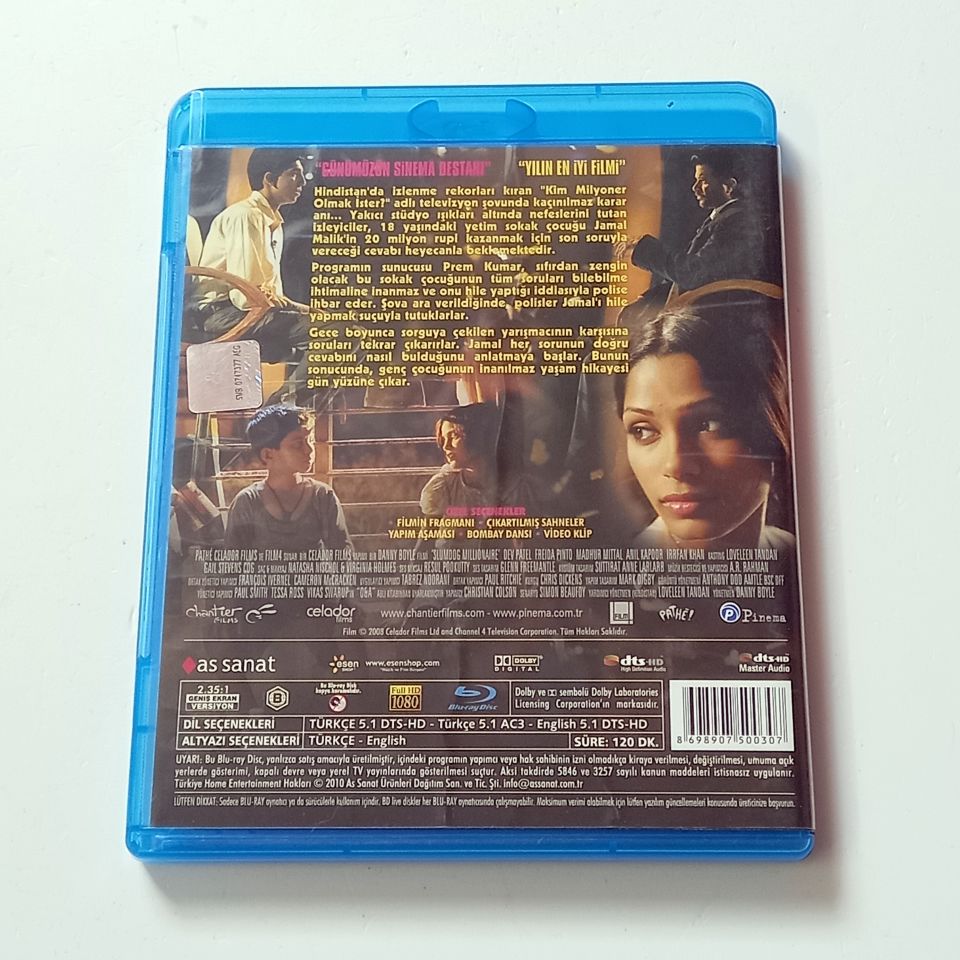MİLYONER - SLUMDOG MILLIONAIRE - DEV PATEL, FREIDA PINTO, YÖN.: DANNY BOYLE - BLU-RAY  2.EL