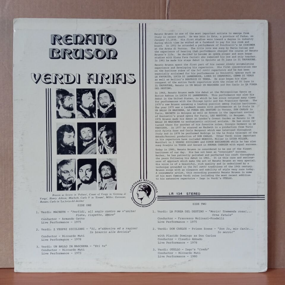 RENATO BRUSON – RENATO BRUSON SINGS VERDI - LP 2.EL PLAK