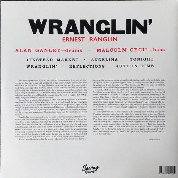 ERNEST RANGLIN - WRANGLIN' (1964) - LP AFRO CUBAN JAZZ 2025 CLEAR / COLOURED VINYL EDITION SIFIR PLAK