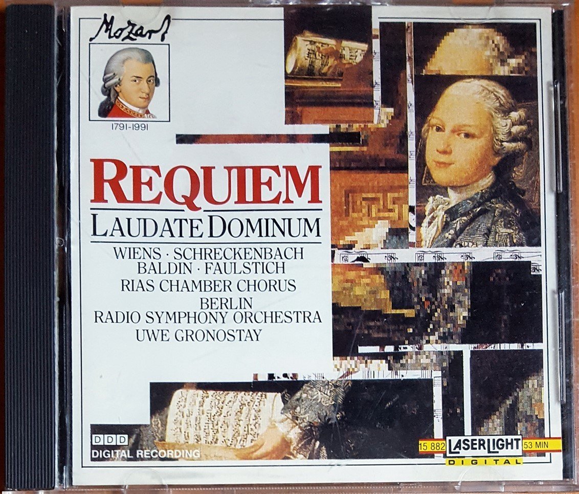 MOZART - REQUIEM  / LAUDATE DOMINUM (1994) LASERLIGHT CD 2.EL